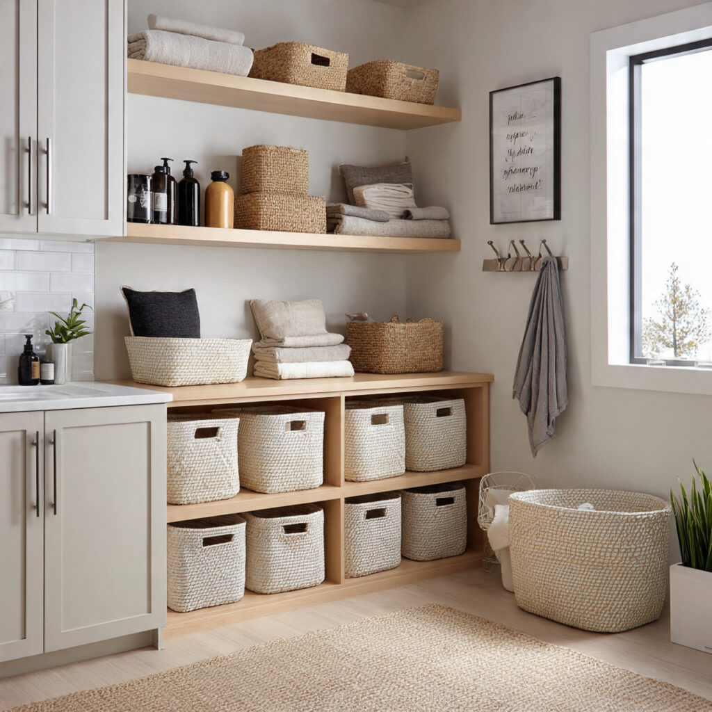 26 Modern Laundry Room Ideas That Are Functional and Instagram-Worthy 11 10 modern laundry room with coordinated storage
