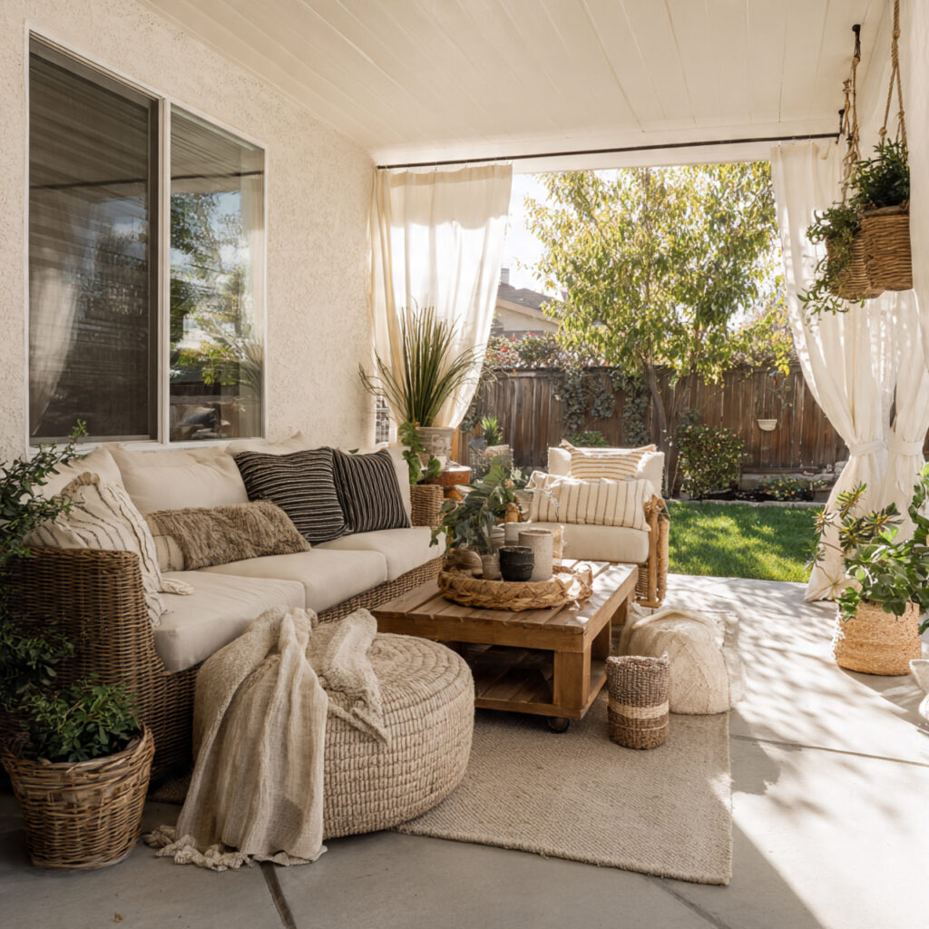 27 covered patio with cozy accessories accessories