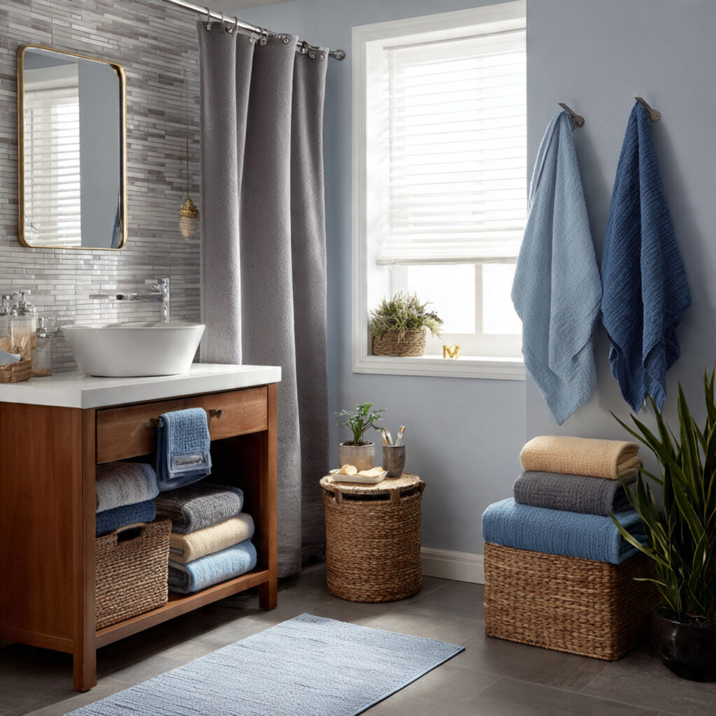 23 Boho Style Bathroom Ideas That Feel Relaxed and Aesthetic 24 a bathroom with a calm and harmonious