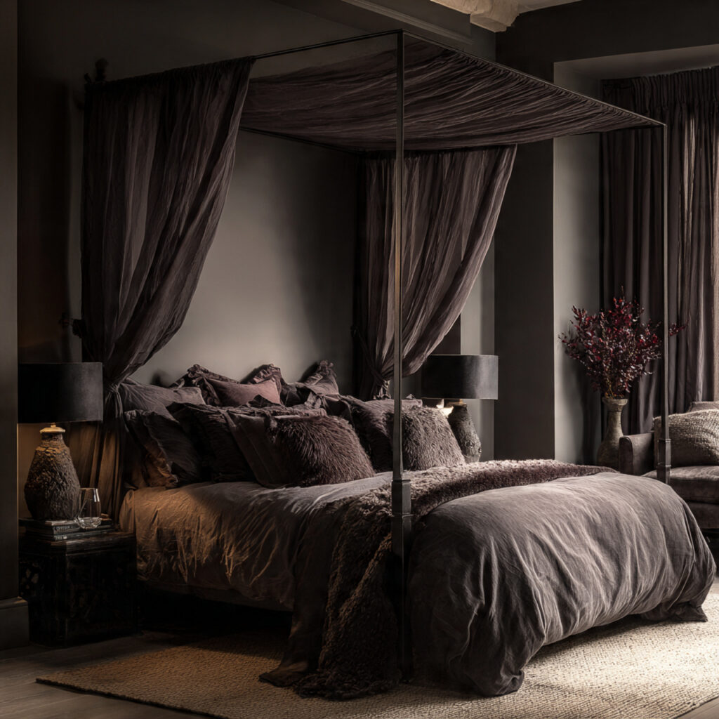 a canopy bed instantly adds drama and