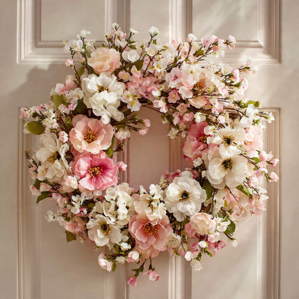 a classic valentine wreath adds instant romance