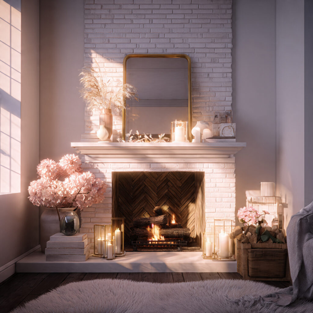 a cozy fireplace setup is perfect for