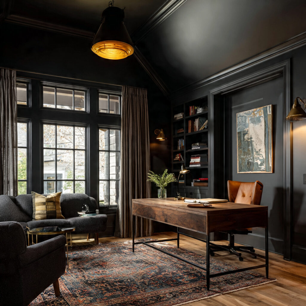 a dark ceiling creates a cocoon effect