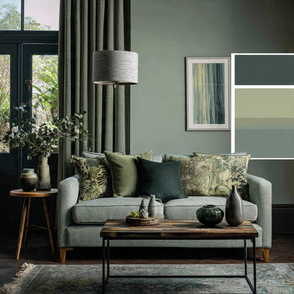 26 Sage Green Living Room Ideas That Look Calm and Elegant 13 a living room with layered sage green