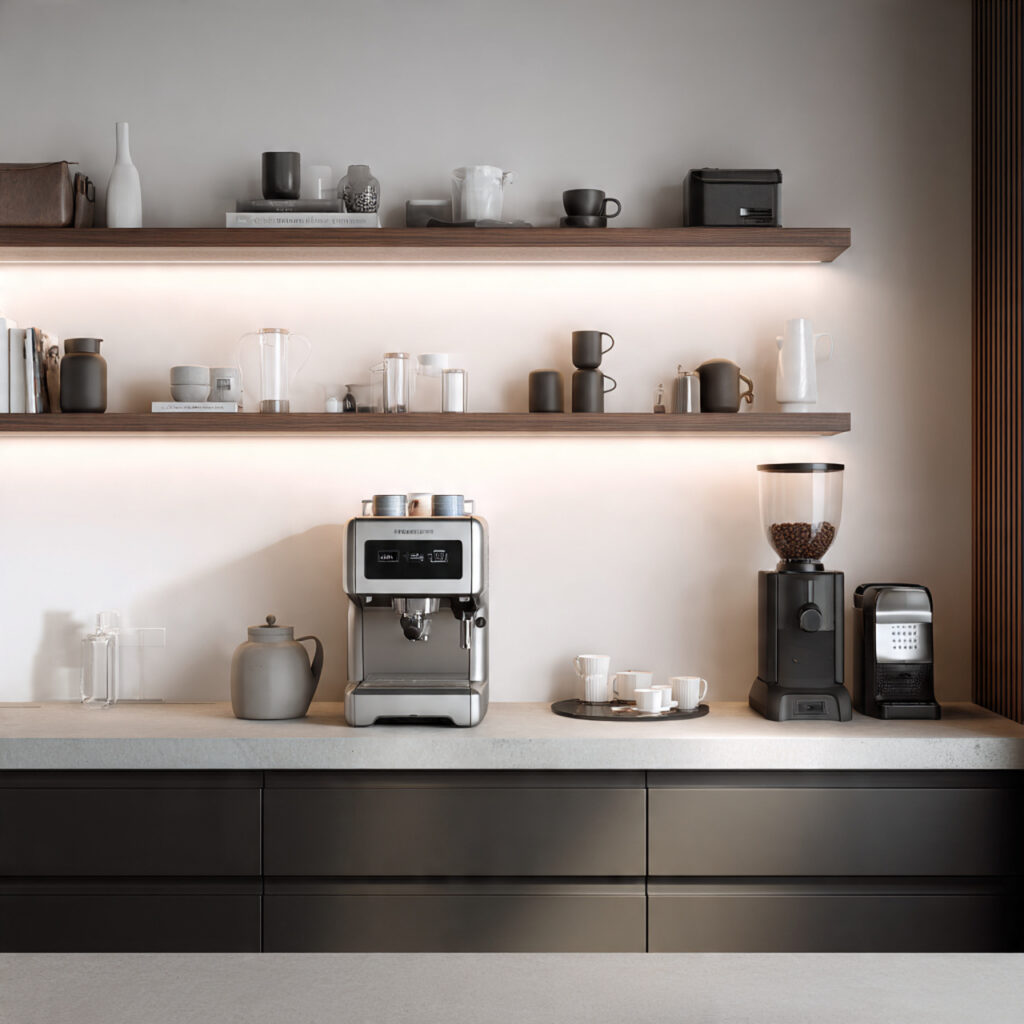 a minimalist coffee bar focuses on simplicity