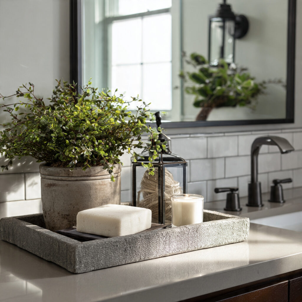 23 Boho Style Bathroom Ideas That Feel Relaxed and Aesthetic 19 a serene bathroom with a plant and