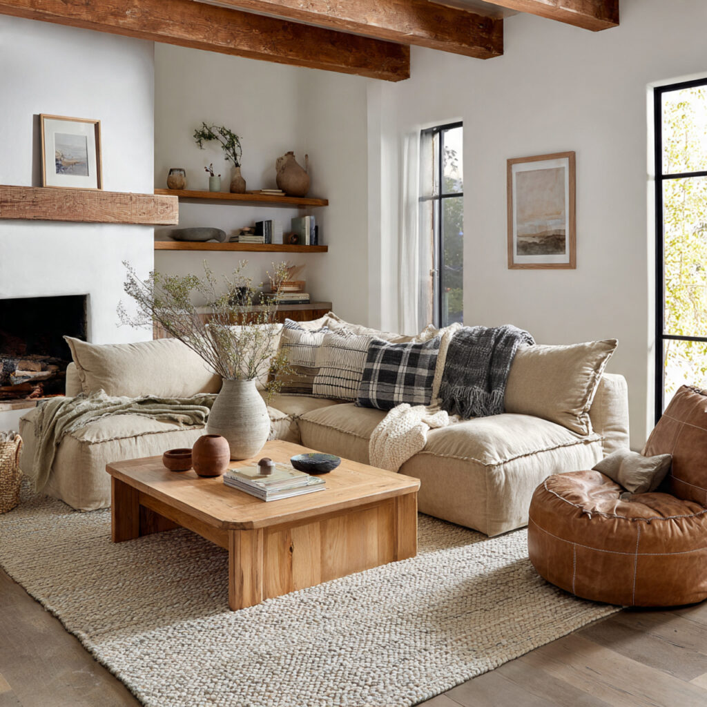 a truly cozy earthy living room is
