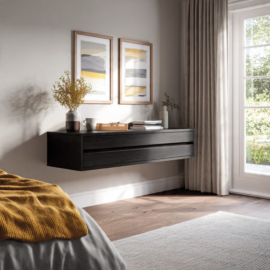 a wall mounted floating vanity is perfect