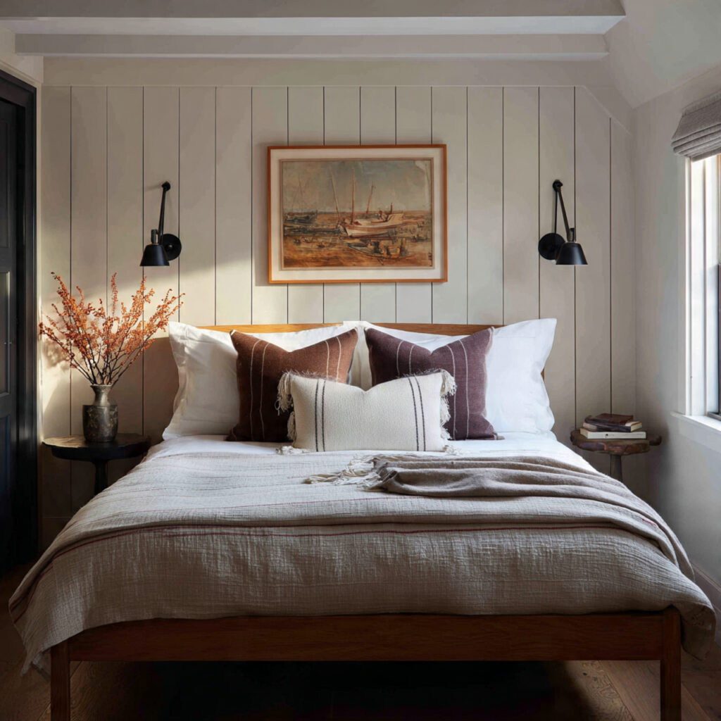 bedroom with a bed without a headboard