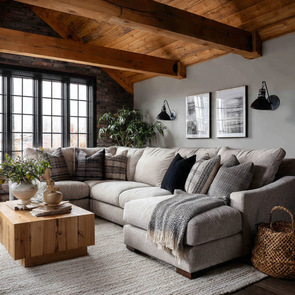 comfortable sectional with natural fabrics