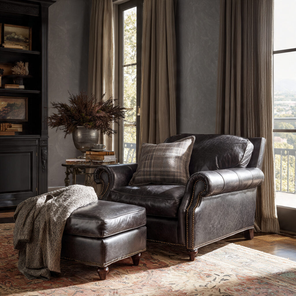 dark leather seating adds classic sophistication the