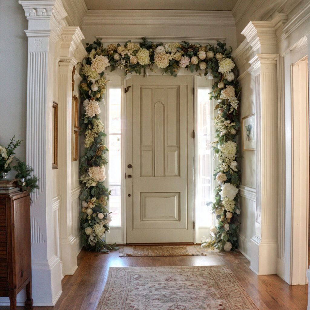 decorating the door frame adds interest without