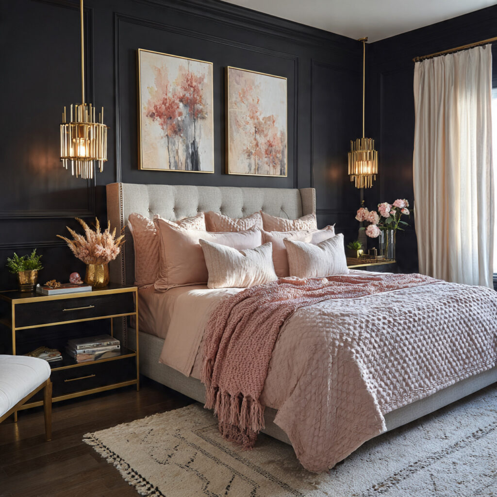 deep black walls create instant drama in