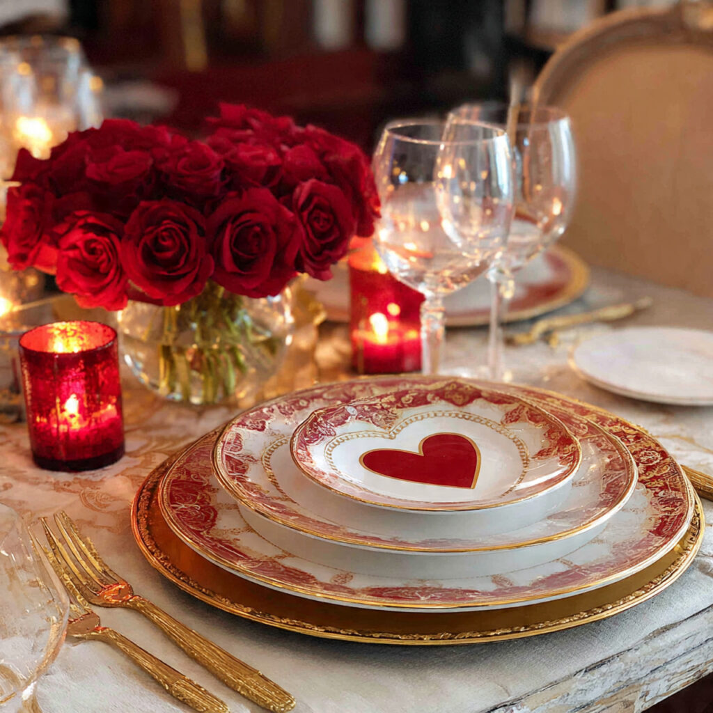 elegant charger plates for valentine s day table