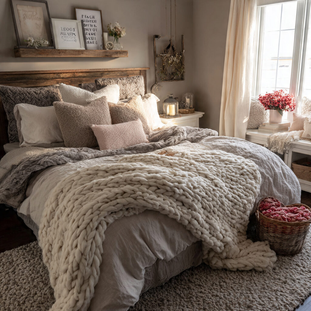farmhouse bedroom decor adds romance without overwhelming