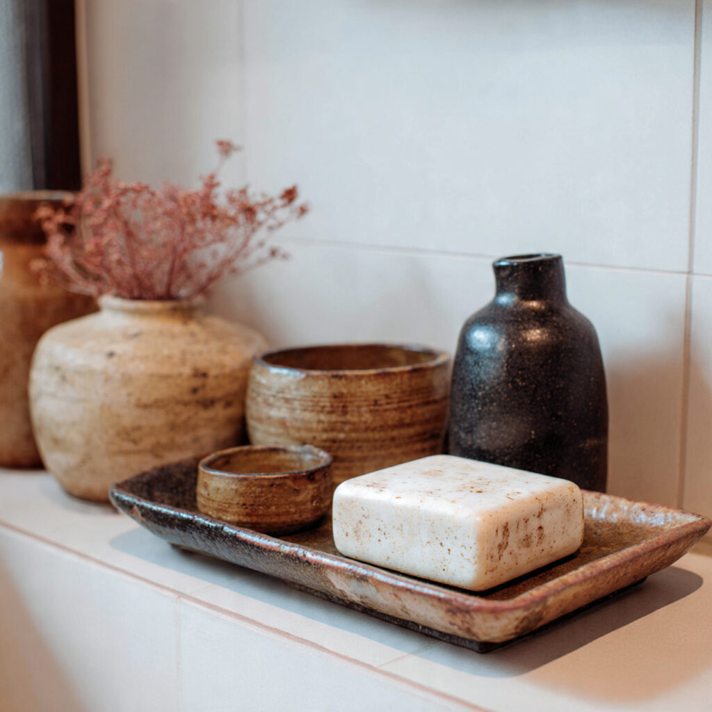 23 Boho Style Bathroom Ideas That Feel Relaxed and Aesthetic 11 handmade accessories add character and soul they