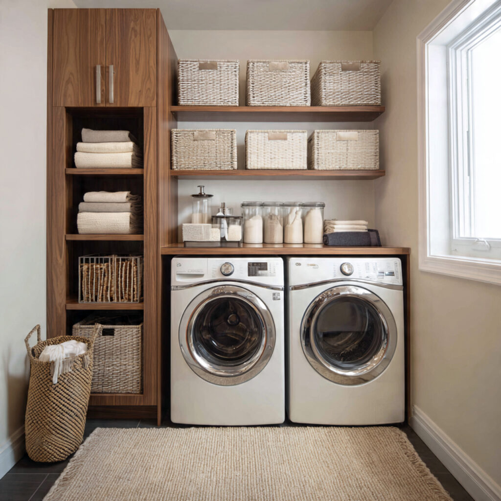 26 Modern Laundry Room Ideas That Are Functional and Instagram-Worthy 12 laundry room with vertical storage solutions
