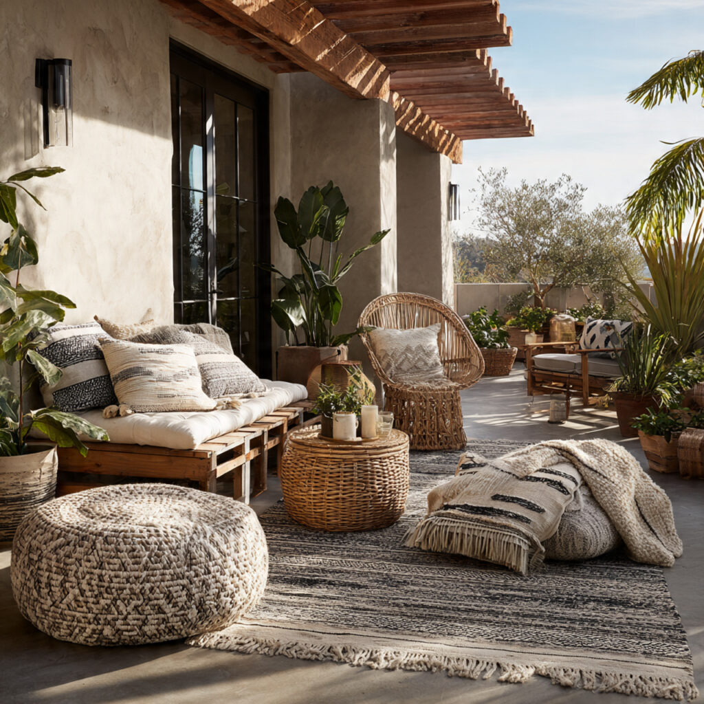 layered textiles bring instant warmth and comfort