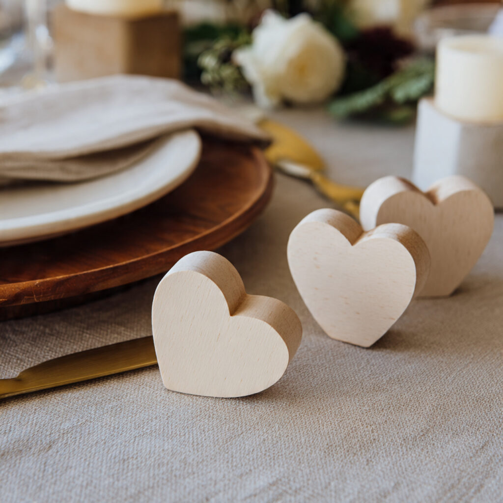 minimal heart accents add valentine charm without
