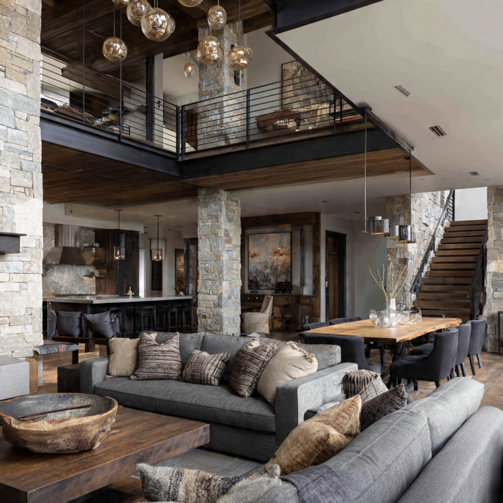 modern rustic interior design featuring natural elements