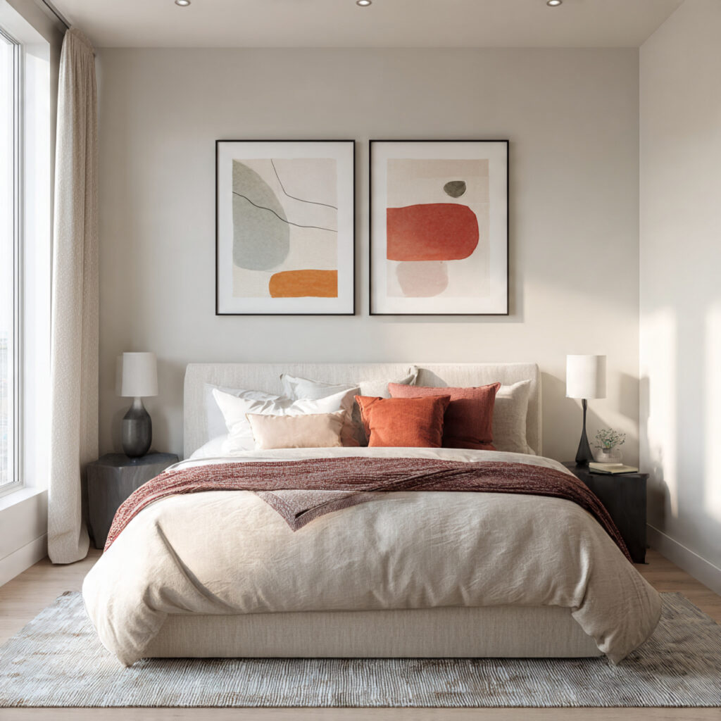 neutral walls provide a peaceful backdrop for