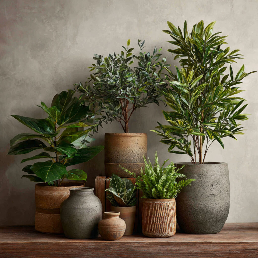 potted greenery for a natural boho look