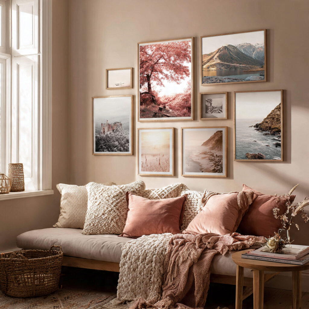 romantic wall prints with cozy style