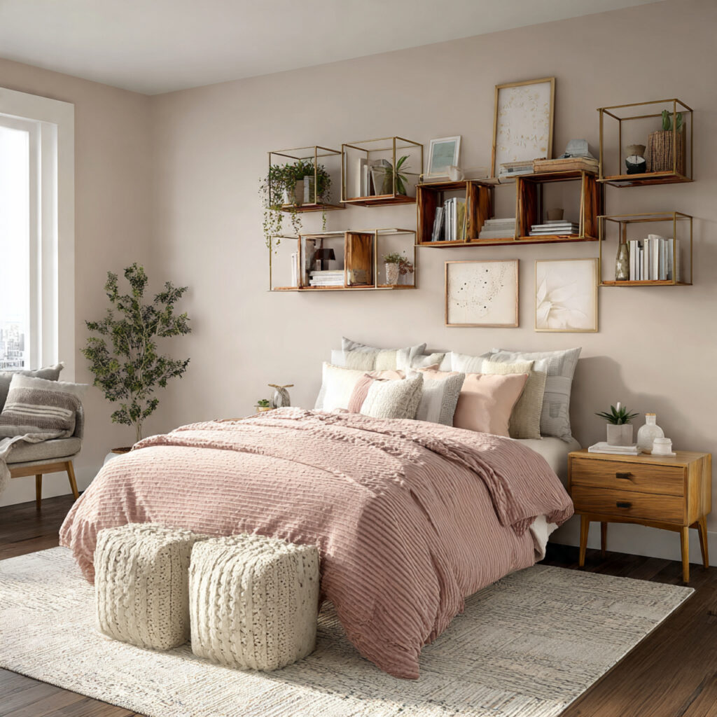 romantic wall shelves add visual interest they