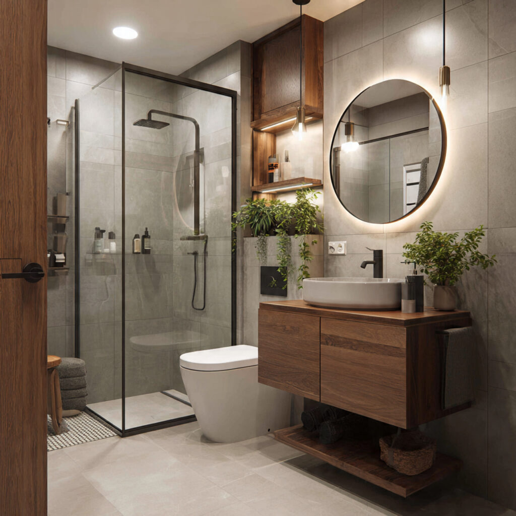 22 Japandi Bathroom Design Ideas for a Calm, Minimal, and Modern Look 6 small japandi bathroom with smart layout
