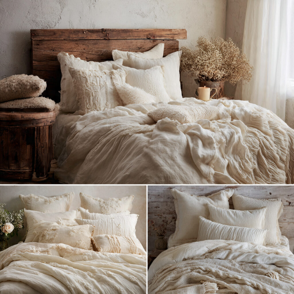soft bedding layers for a romantic look