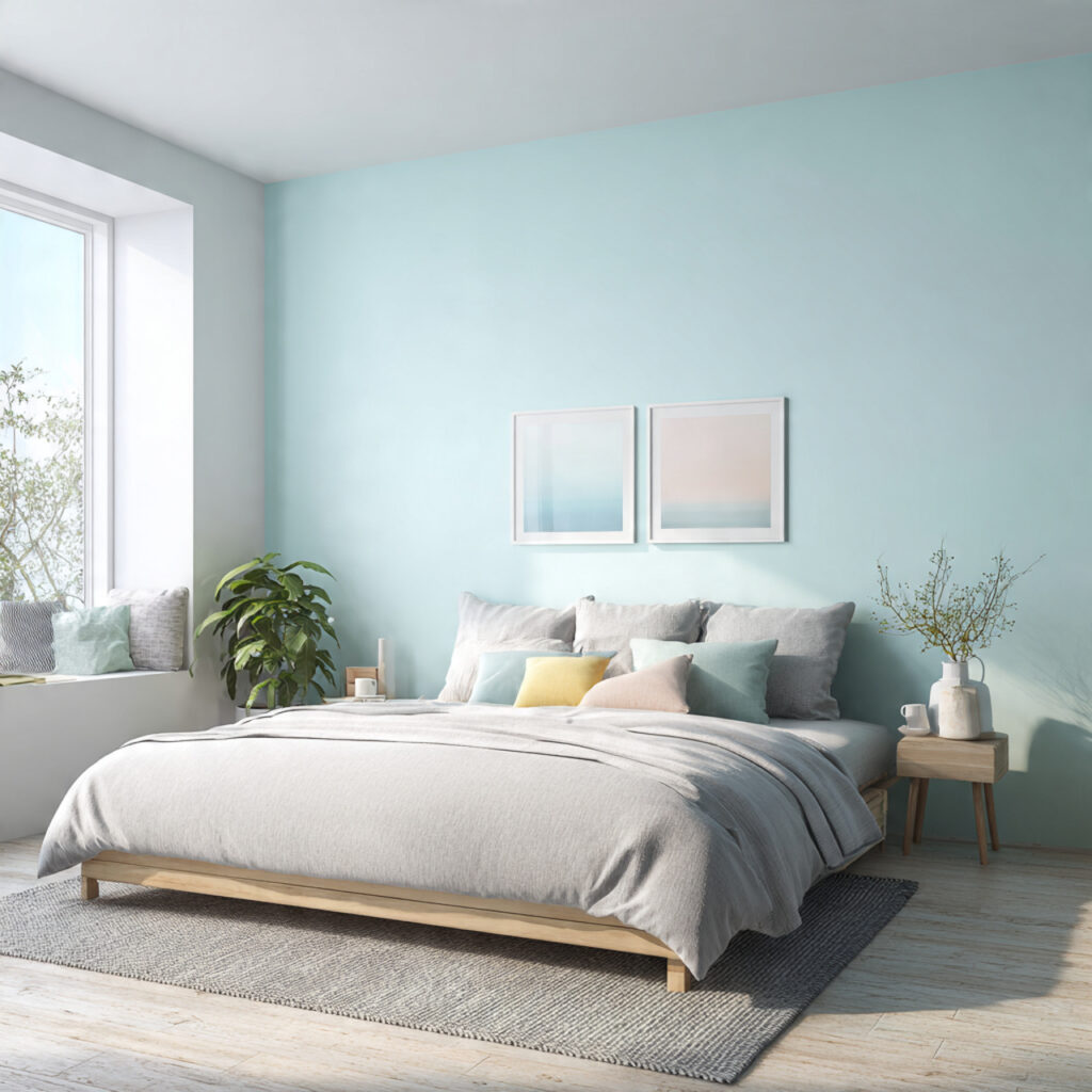 soft pastel walls create a calm foundation