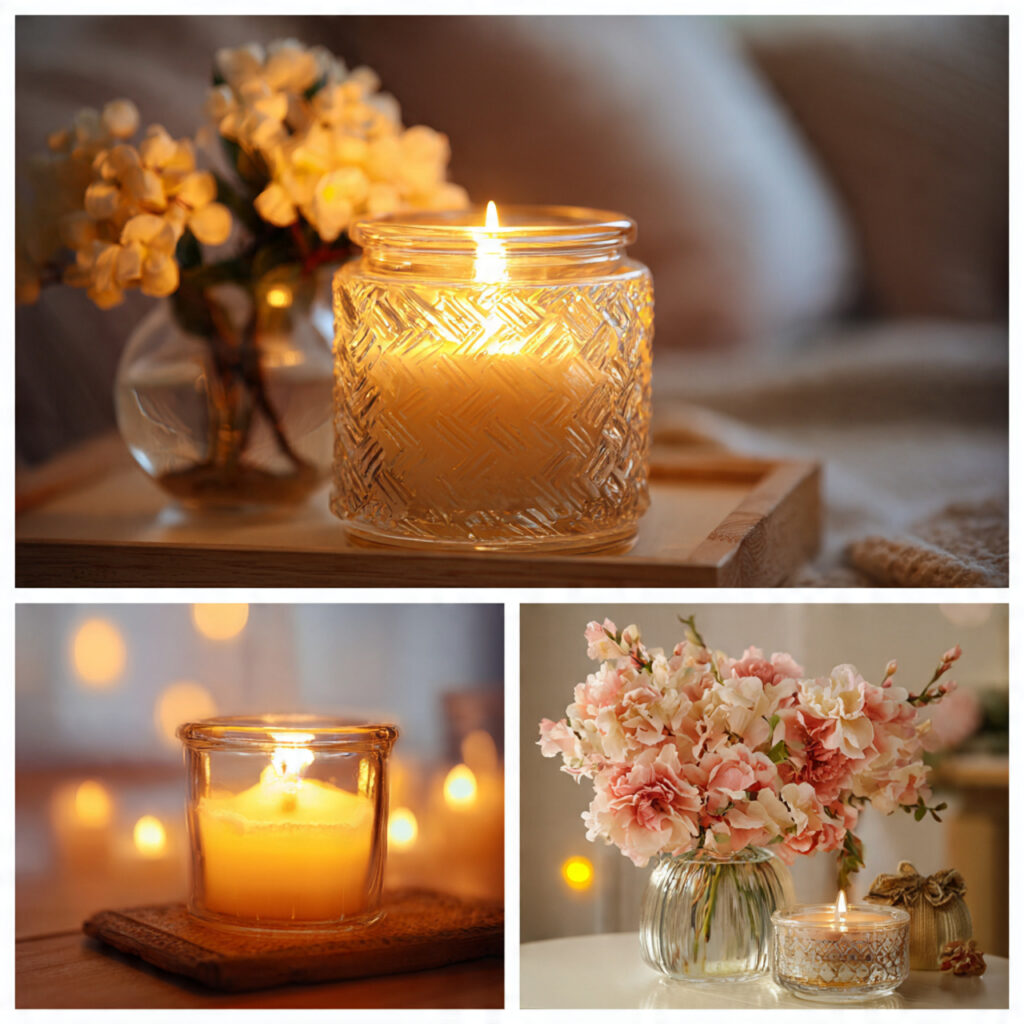 soft scented candles add warmth and comfort