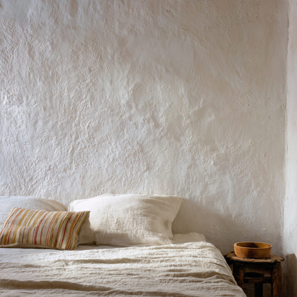 textured white or cream walls add subtle