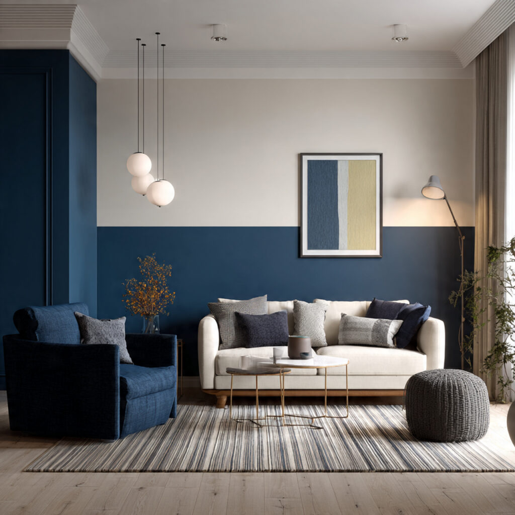 two tone walls add instant visual interest