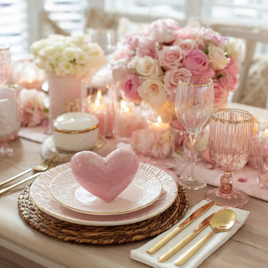 valentine s day table with soft pink accents