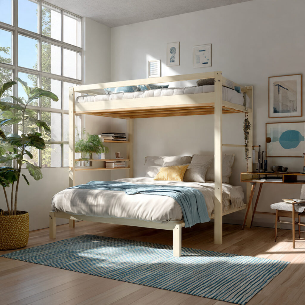 Elevated Bed with Airy Frame