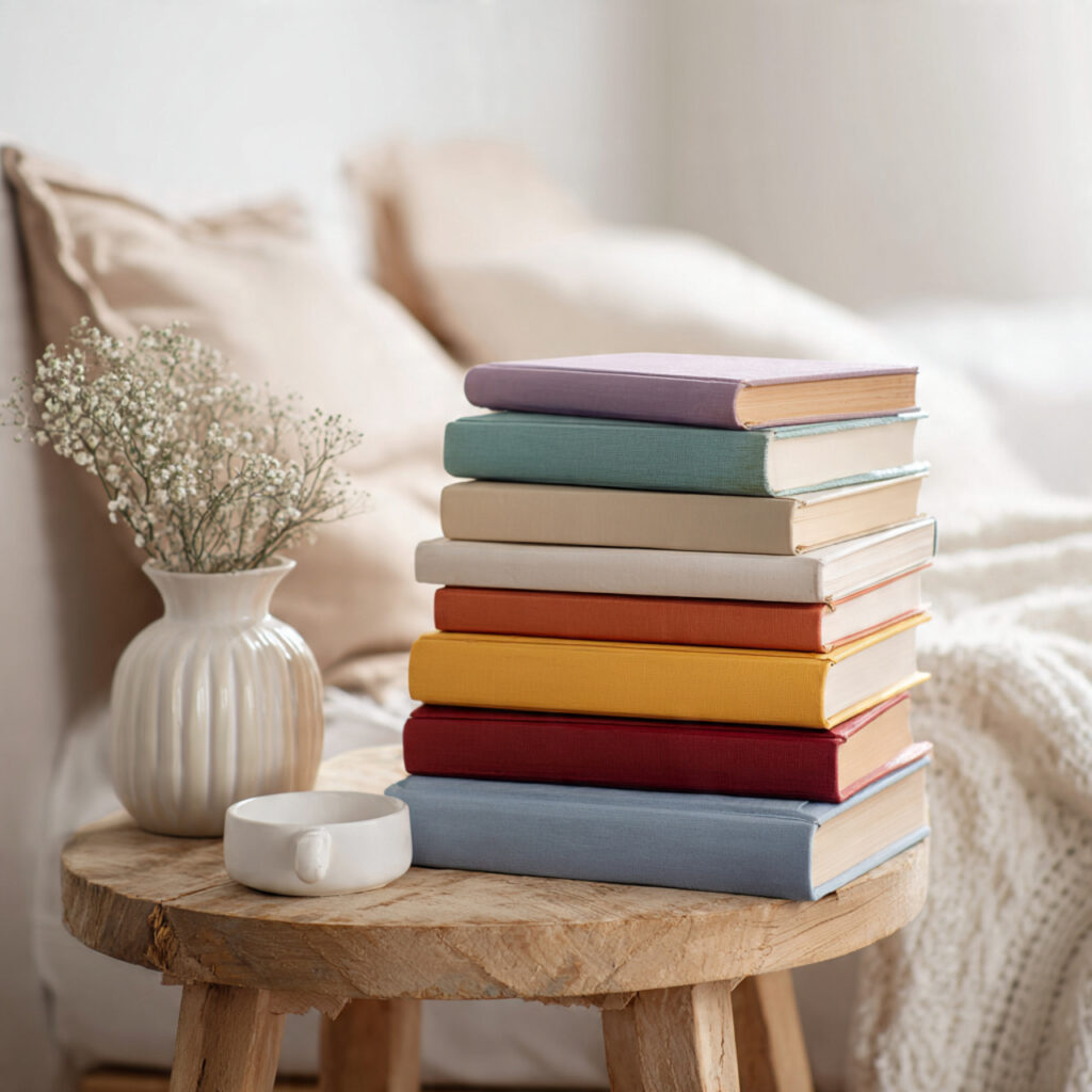 Stacked Spring Books