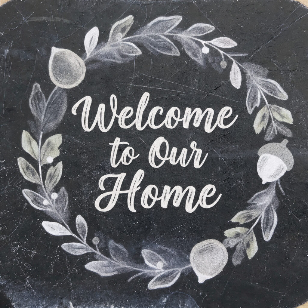 a chalkboard design with a simple autumn