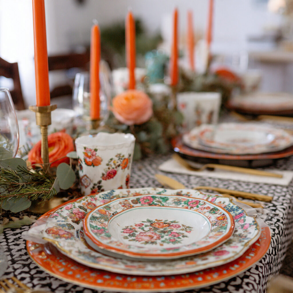 a charming thanksgiving table using a mix