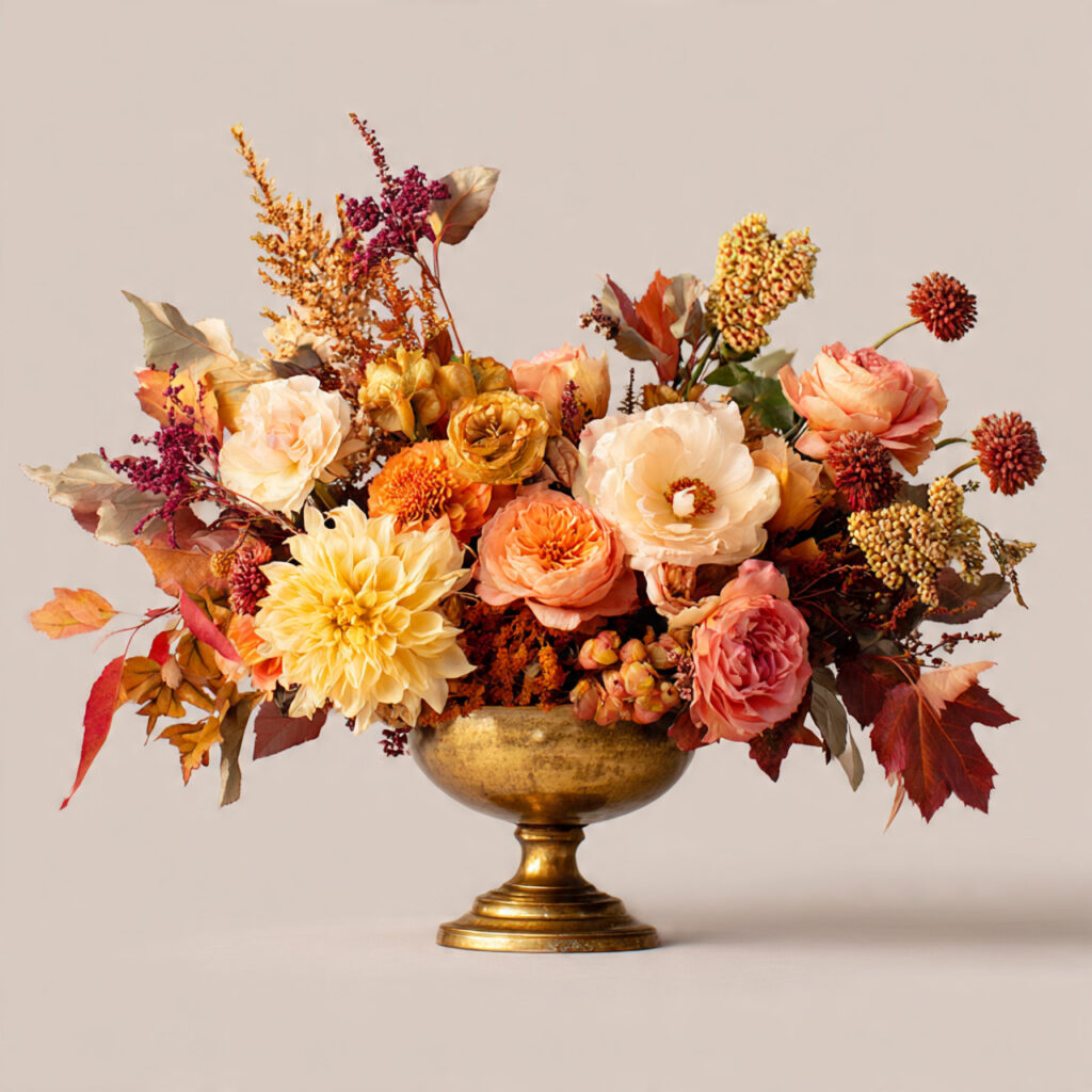a classic thanksgiving centerpiece using a raised