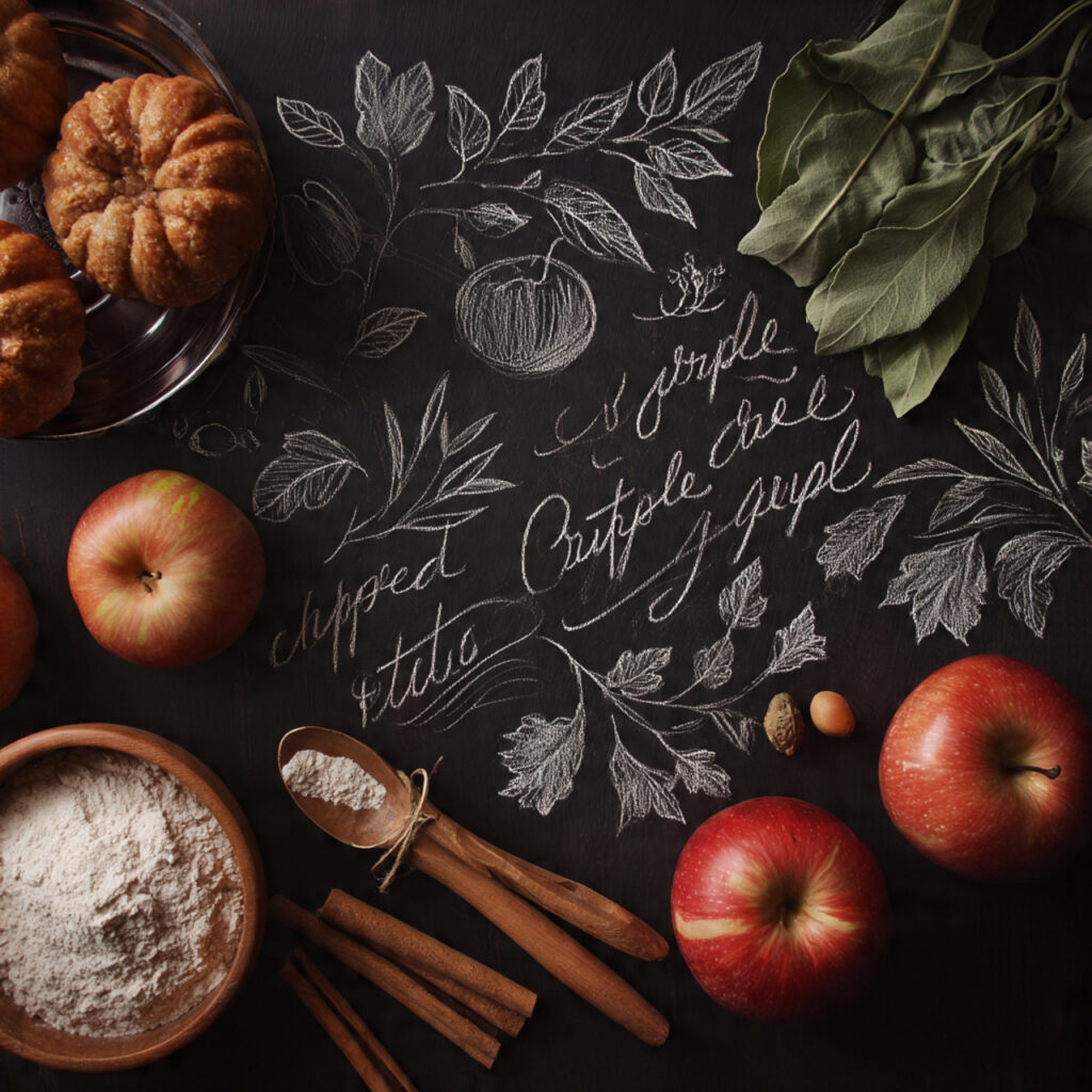 a fall chalkboard recipe layout with a