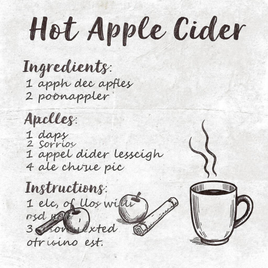 a hot apple cider recipe on a