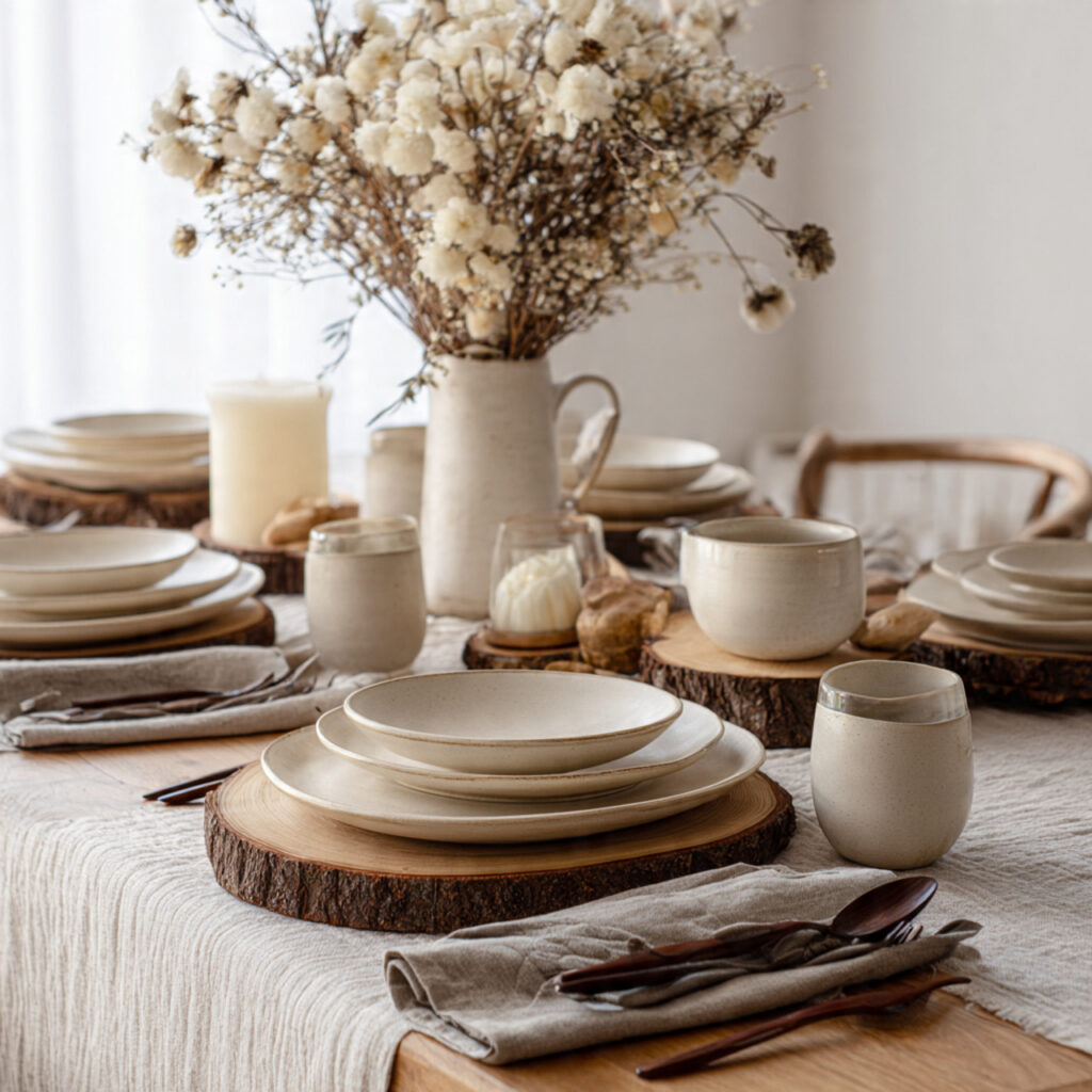 a refined thanksgiving table using layers of