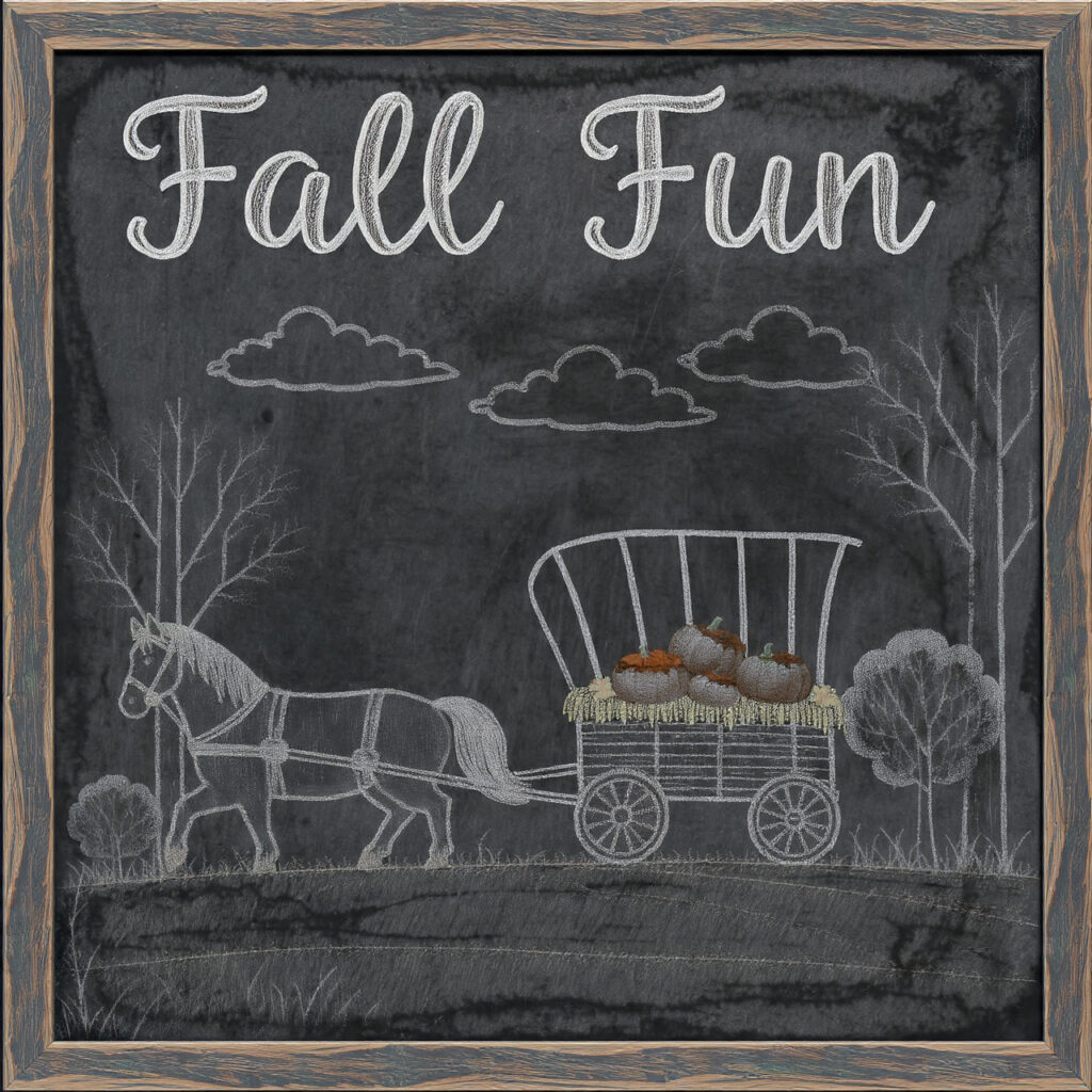 a simple hayride or wagon scene with