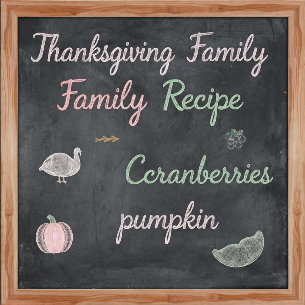a thanksgiving chalkboard displaying a favorite family