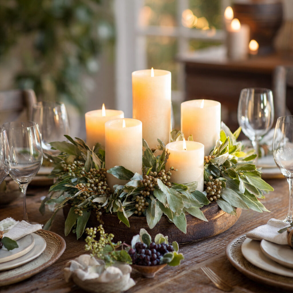 a timeless thanksgiving centerpiece using a cluster