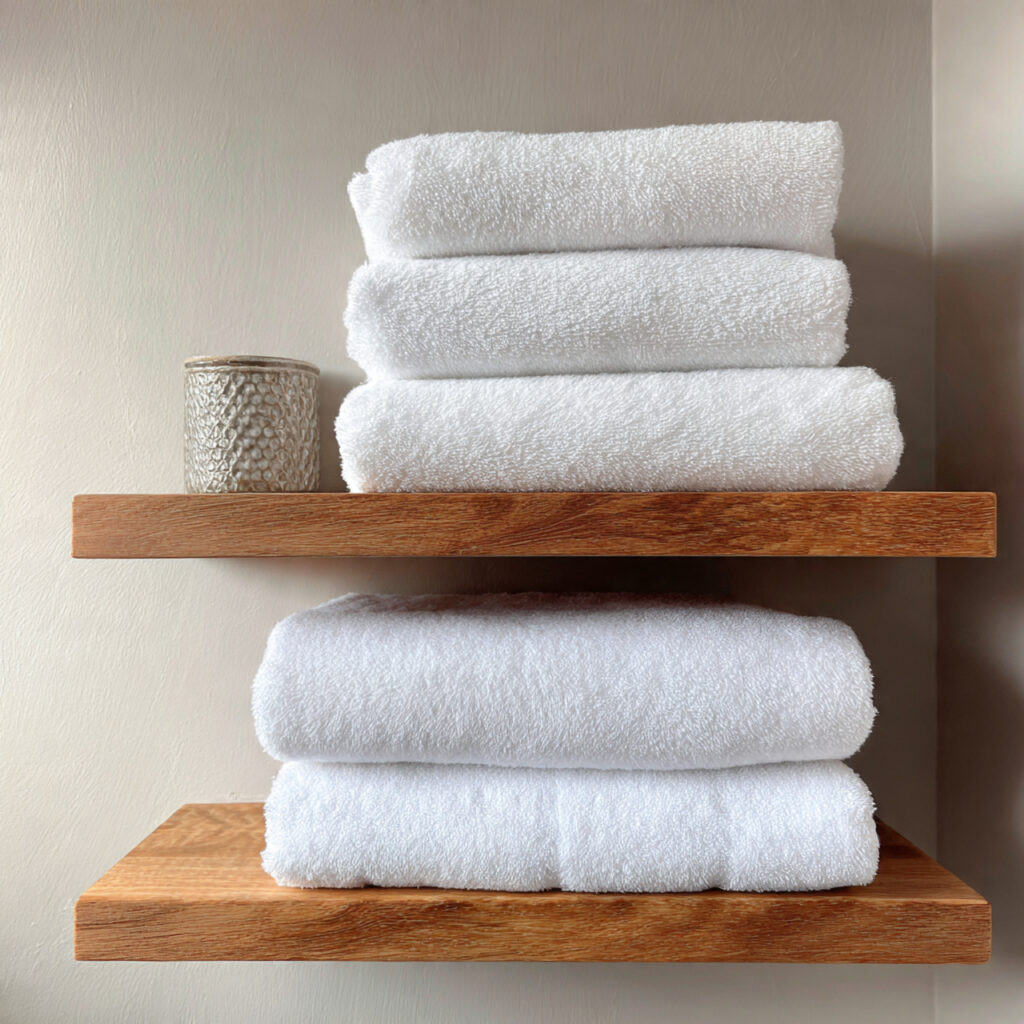 Add Fresh White Towels and Fold Them Neatly