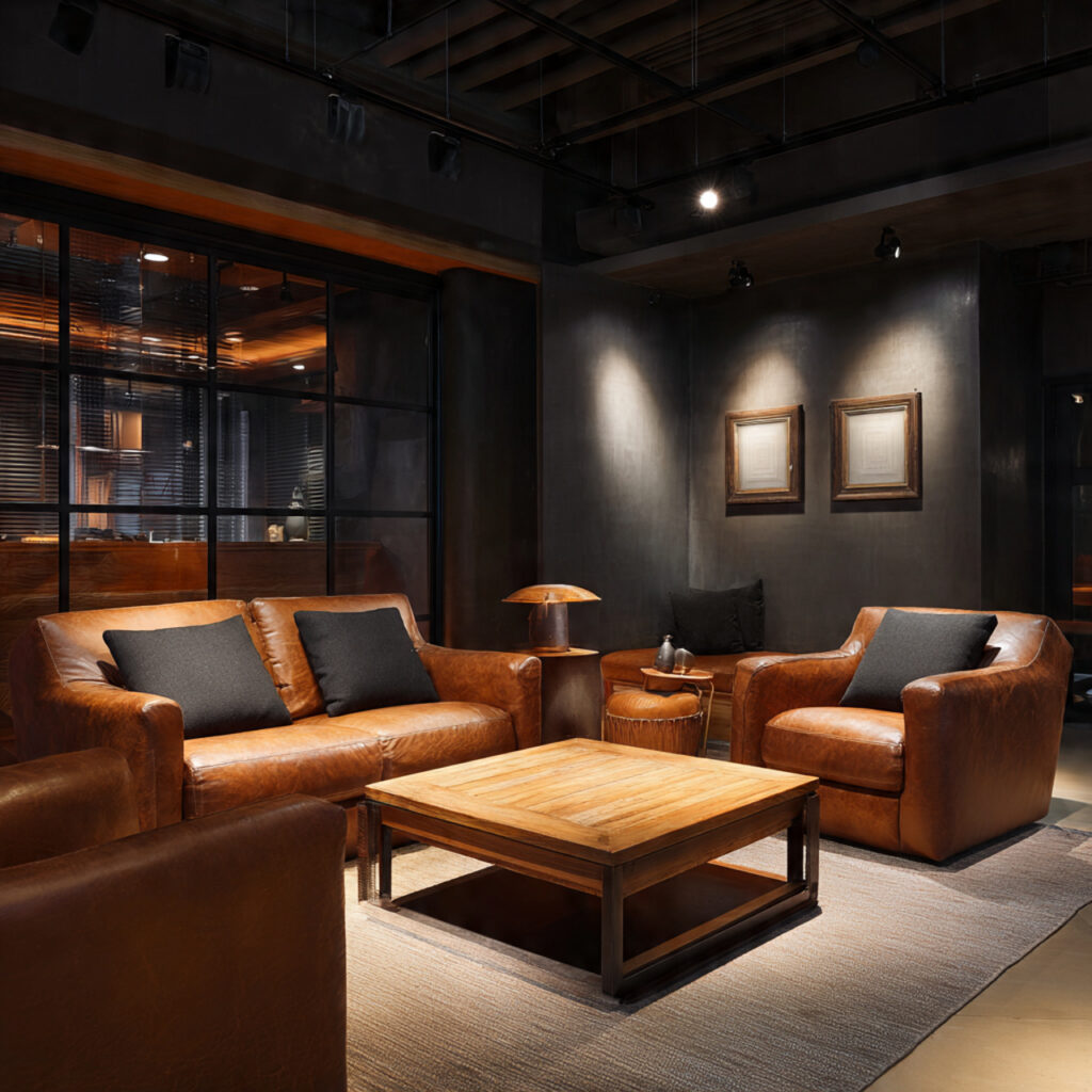 23 Classy Man Cave Ideas That Feel Stylish, Cozy, and Grown-Up 12 classy man cave with leather chairs arranged