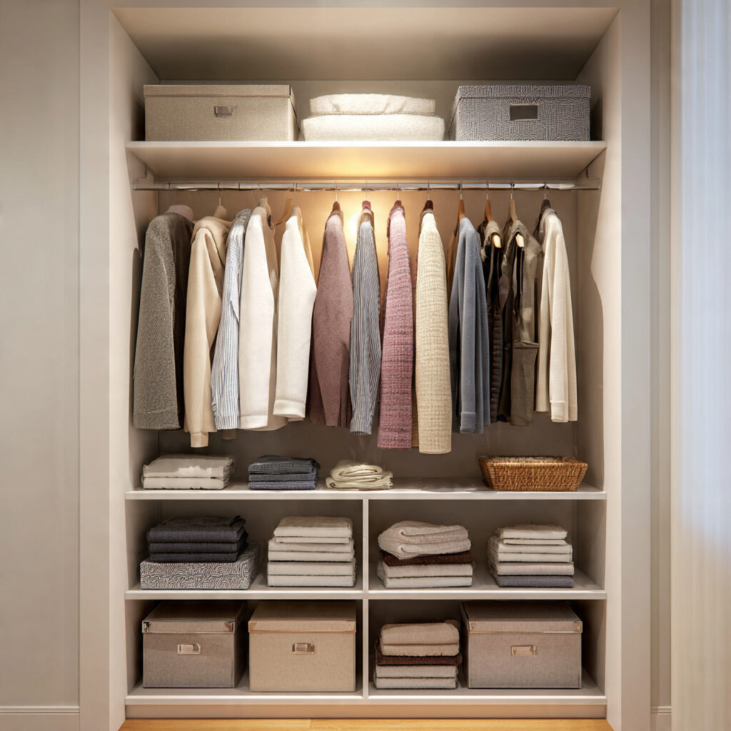 Use Vertical Space in Closets and Cabinets
