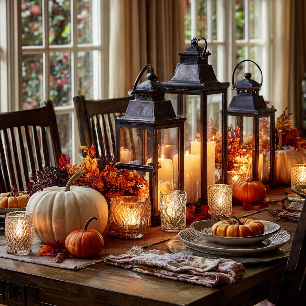cluster of decorative lanterns of varying sizes do